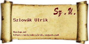 Szlovák Ulrik névjegykártya